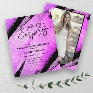 Budget moderne Hot rose Surprise Sweet 16 Invitati