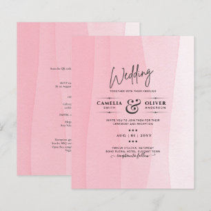 BUDGET Moderne Iced rose Ombre Mariage Invite