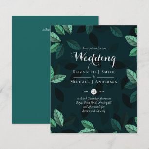 BUDGET Moderne Jardin Feuilles Faire-part de maria
