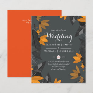 BUDGET Moderne Jardin Feuilles Faire-part de maria
