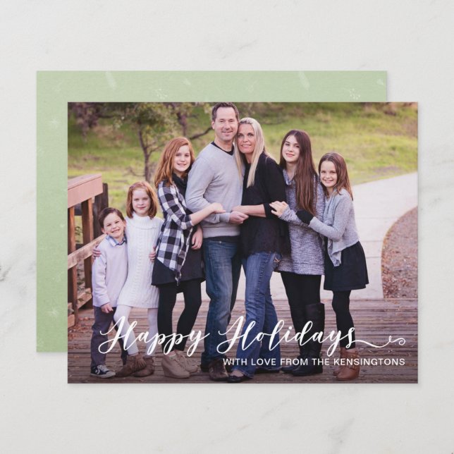 Budget Moderne Joyeux Joyeux Vacances manuscrites  (Devant / Derrière)