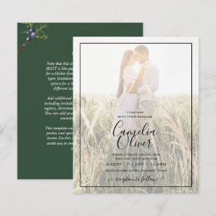 Budget moderne Juniper Green Faire-part de mariage