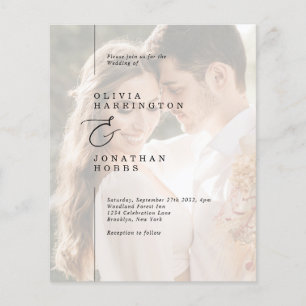 BUDGET Moderne Ligne minimaliste Mariage photo fro