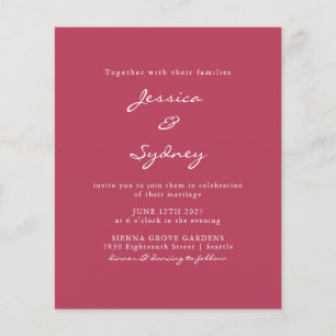 Budget Moderne Mariage de script Magenta