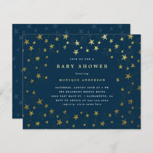 Budget moderne Midnight Blue Gold Stars Baby showe