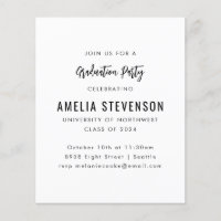 Budget Moderne Minimal Graduation Party Invitation