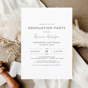 Budget Moderne Minimaliste Chic Graduation Party