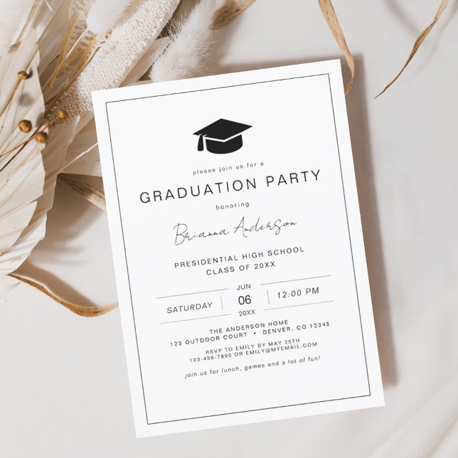 Budget Moderne Minimaliste Chic Graduation Party (Créateur téléchargé)