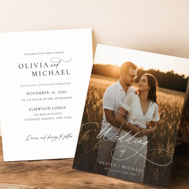 Budget Moderne Minimaliste Mariage photo Invite (Créateur téléchargé)