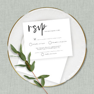 Budget Moderne Noir et Blanc Mariage RSVP