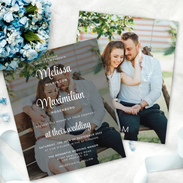 Budget moderne noir transparent mariage photo (Créateur téléchargé)