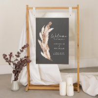 Budget moderne pampas herbe mariage accueil poster
