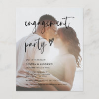 Budget Moderne Photo Engagement Party Invitation