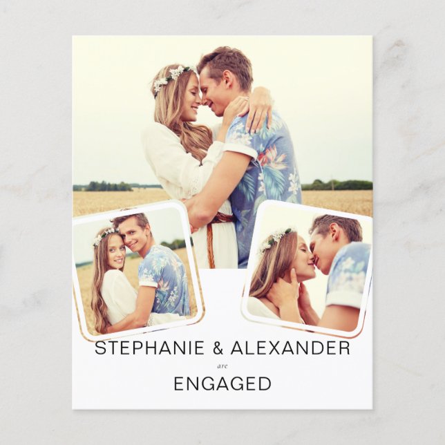 Budget Moderne Photo Engagement Party Invitation (Devant)