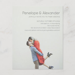 Budget Moderne Photo Overlay Fun Mariage Invitatio