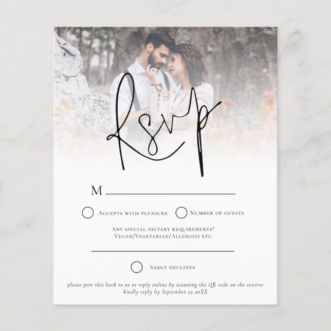 Budget Moderne Photo Overlay QR Code Mariage RSVP (Devant)