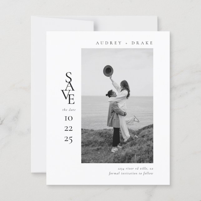 BUDGET Moderne Propre Photo Mariage Noir et Blanc (Devant)