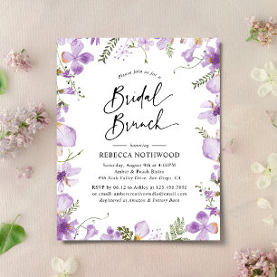 Budget Moderne Purple Bridal Brunch Invitation