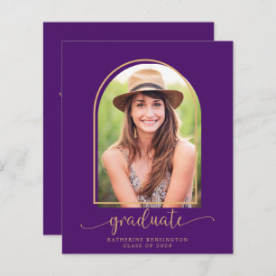 Budget Moderne Purple Gold Arch Photo Graduation