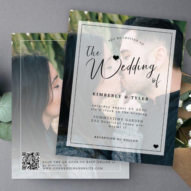 Budget moderne QR CODE 2 photo faire-part de maria (Créateur téléchargé)