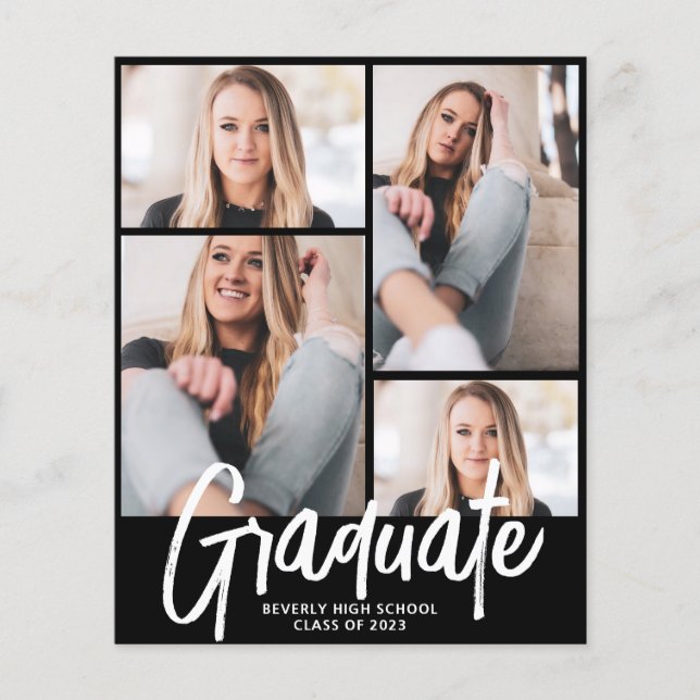 Budget Moderne Quatre Photo Script Graduation Part (Devant)