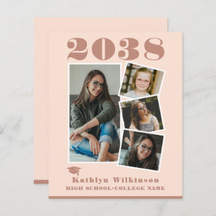 BUDGET Moderne Rose rose 4 Photo Simple Invitation