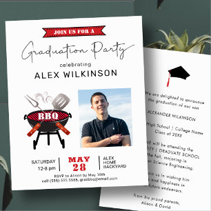 BUDGET Moderne Rouge Script photo GRAD BBQ Invitat