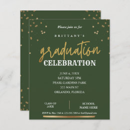 Budget Moderne Sage de Script & Gold Invitation