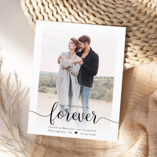 Budget Moderne Script Fiançailles photo Faire-part