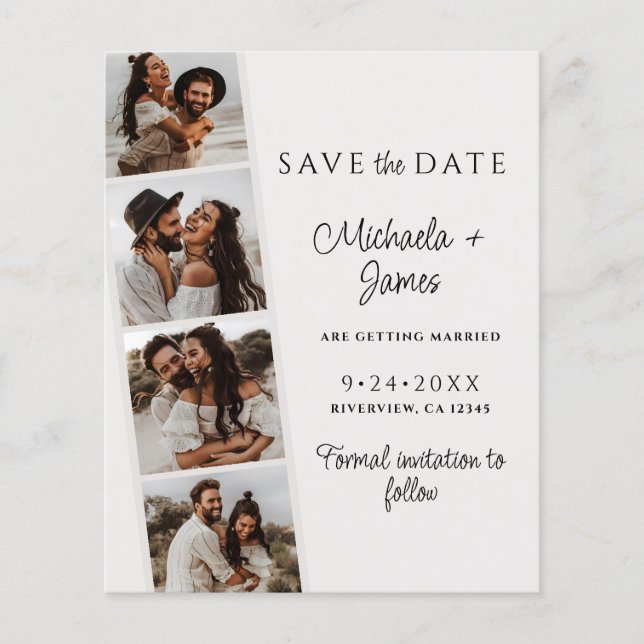 Budget Moderne Script Mariage Enregistrer La Date (Devant)