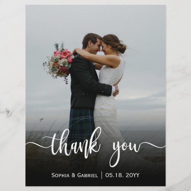 Budget Moderne Script Mariage Photo Carte de remer (Devant)