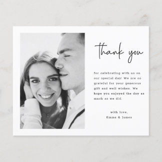 Budget Moderne Script Mariage Photo Carte de remer