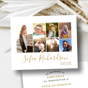 BUDGET Moderne Script or Photo Grad Faire-part