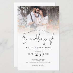 Budget Moderne Script Photo Overlay Mariage Invita