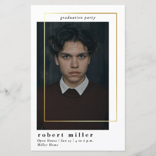 Budget Moderne Simple Photo Graduation Invitation