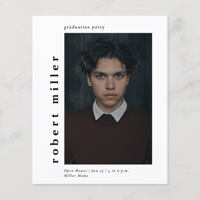 Budget Moderne Simple Photo Graduation Invitation (Devant)