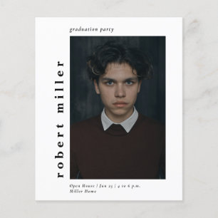 Budget Moderne Simple Photo Graduation Invitation