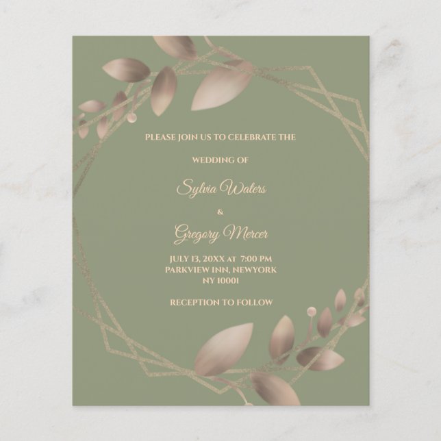 Budget Moderne Simple sauge botanique vert or (Devant)