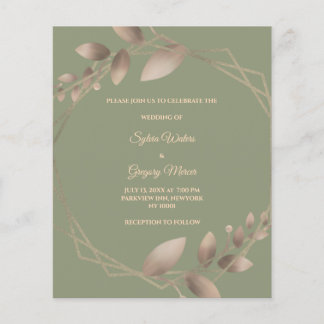 Budget Moderne Simple sauge botanique vert or