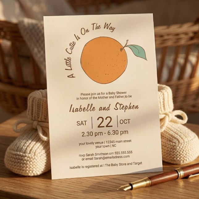 Budget Moderne Un Baby shower Orange Un Peu Cutie (Créateur téléchargé)