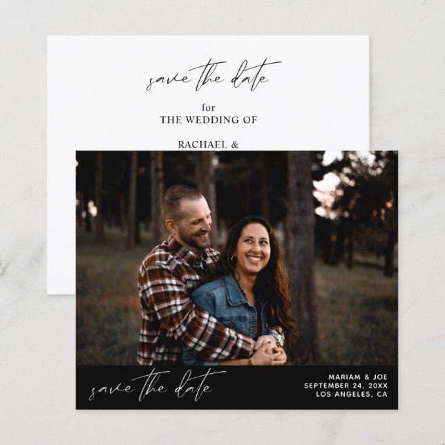 Budget Modrn Chic Photo Horizontal Enregistrer la  (Devant / Derrière)