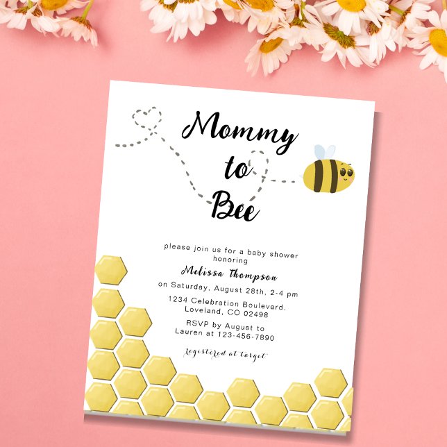 Budget Mommy to Bee mignon Baby shower Invitation (Créateur téléchargé)