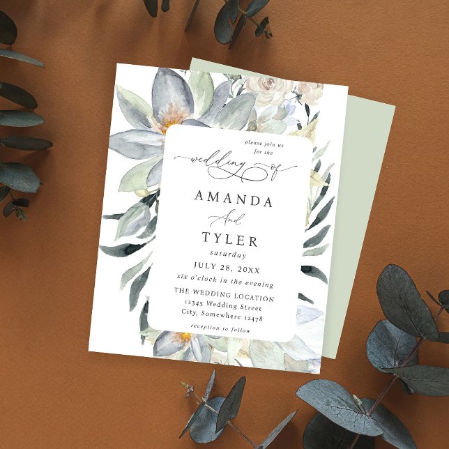 Budget Monnaie verte et blanc Mariage floral - Mon (Créateur téléchargé)