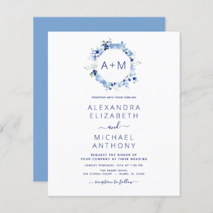 Budget Monogramme Dusty Blue Floral Mariage