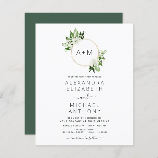 Budget Monogramme Emerald Green Green Mariage (Devant / Derrière)