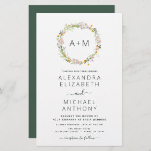 Budget Monogramme Fleurs sauvages Emerald Green Ma