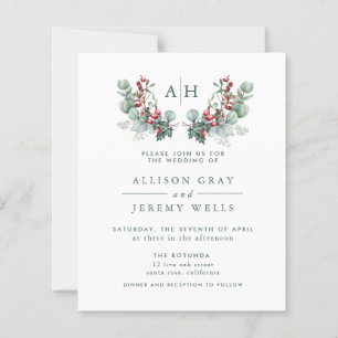 Budget Monogramme Flore Faire-part de mariage circ
