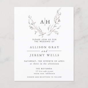 Budget Monogramme Flore Faire-part de mariage circ
