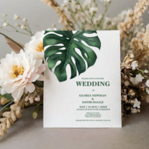Budget Monstera Tropical Leaf Faire-part de mariag