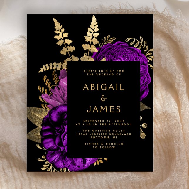 Budget Moody Dark Floral Purple Gold Mariage (Créateur téléchargé)